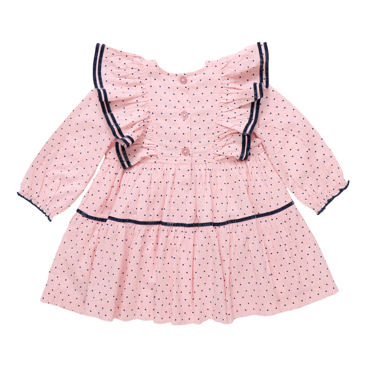 Girls Raphaela Dress - Strawberry Cream Polka Dot