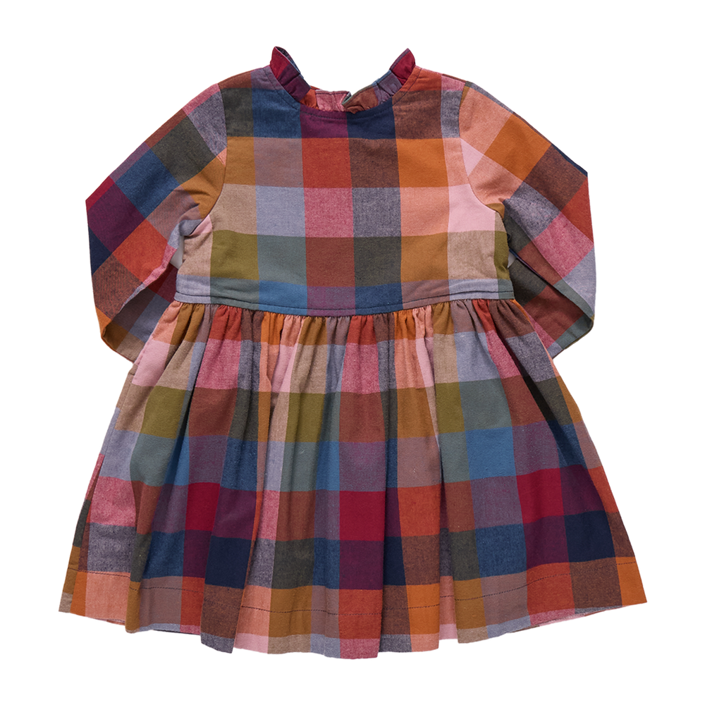 Girls Autumn Dress - Harvest Check