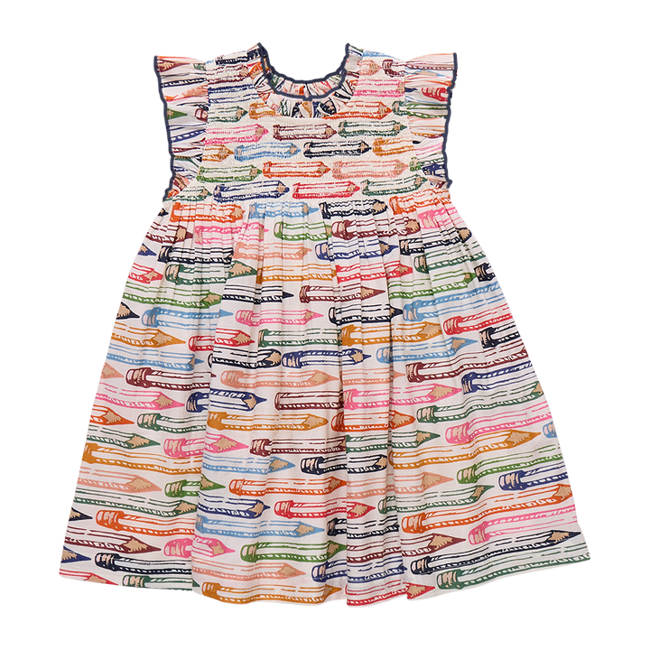 Girls Stevie Dress - Colored Pencils