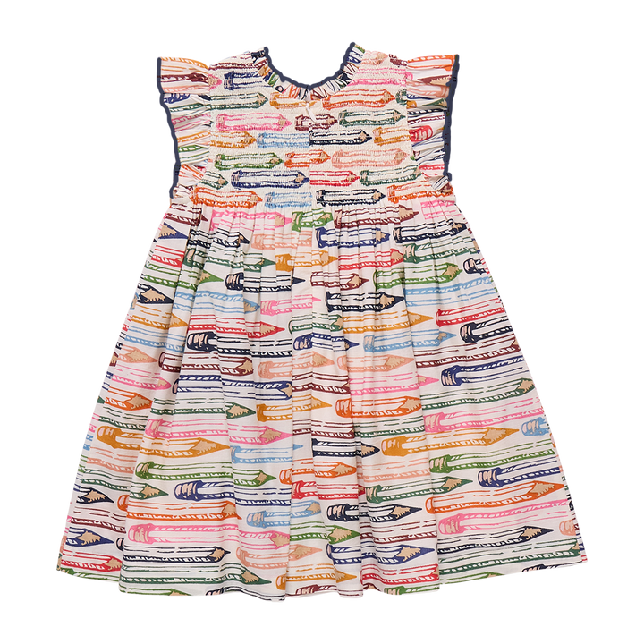 Girls Stevie Dress - Colored Pencils