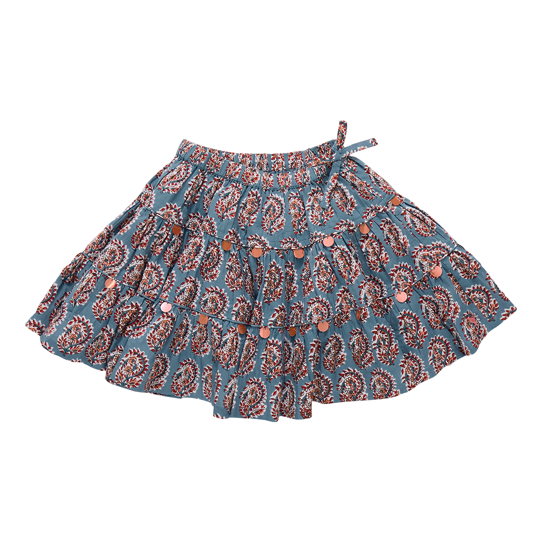 Girls Allie Skirt - Blue Paisley