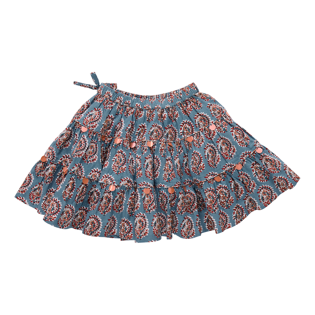 Girls Allie Skirt - Blue Paisley