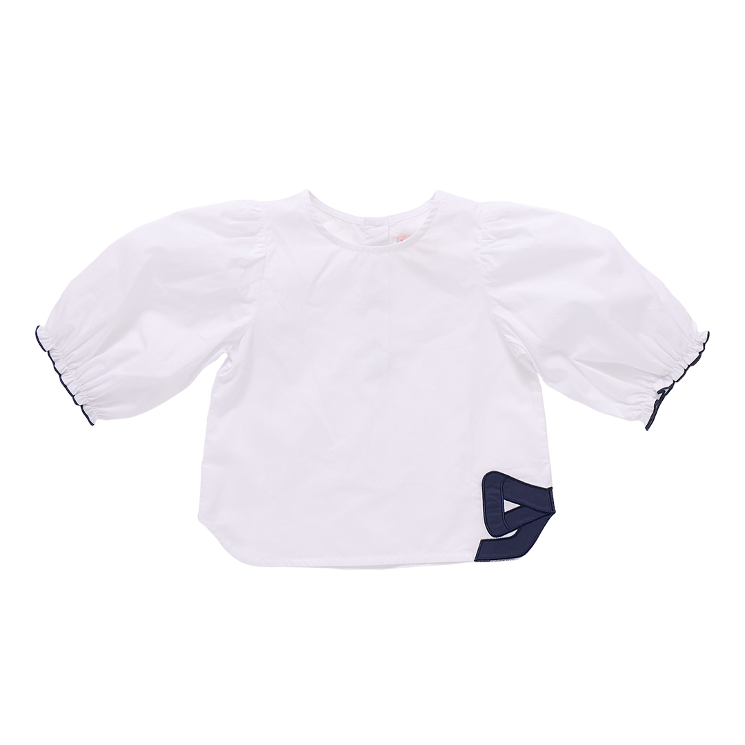 Girls Dana Bow Top - White
