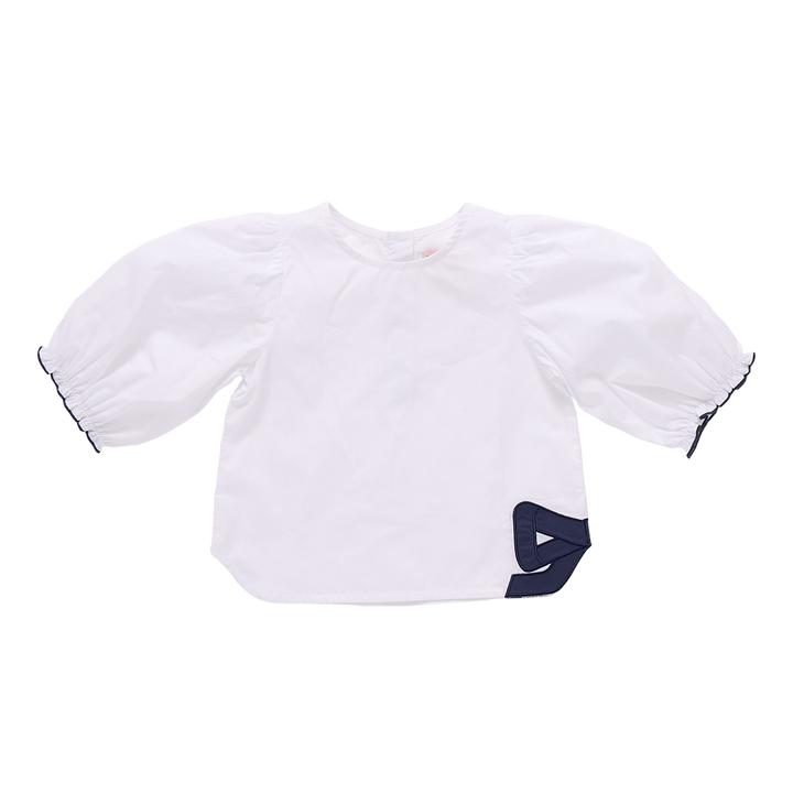 Girls Dana Bow Top - White