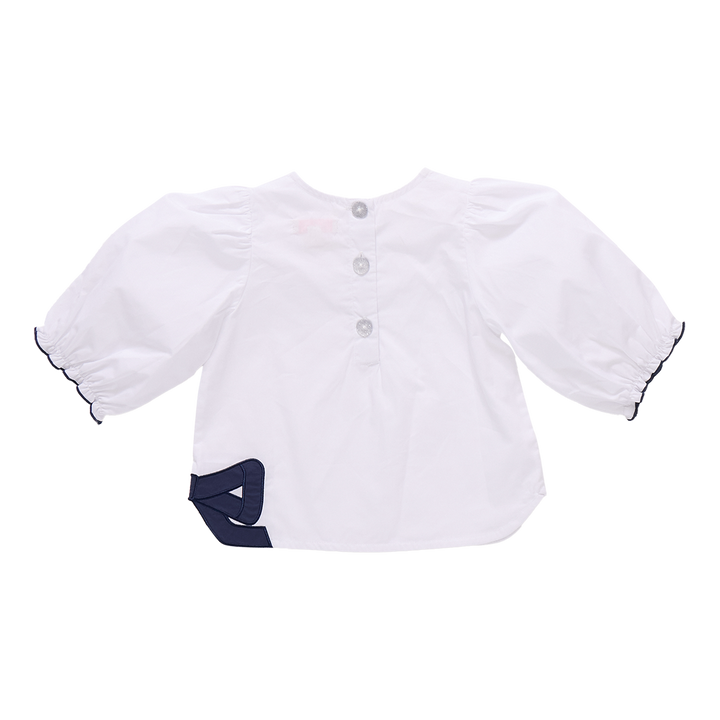 Girls Dana Bow Top - White