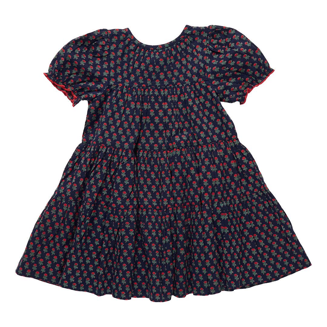 Girls Elizabeth Dress - Navy Carnation