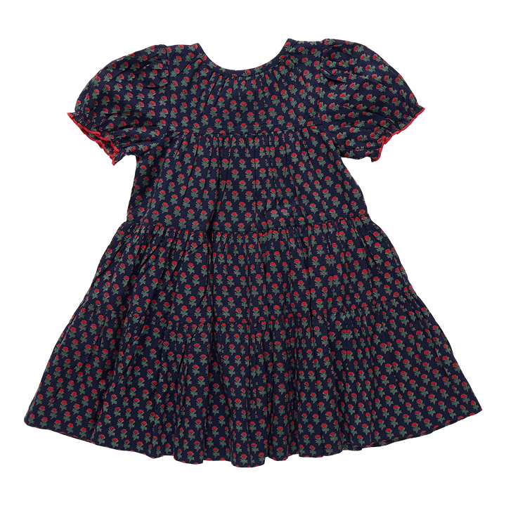 Girls Elizabeth Dress - Navy Carnation