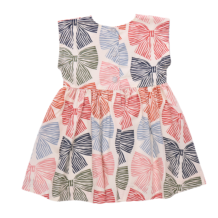 Girls Adaline Dress - Multi Striped Bows