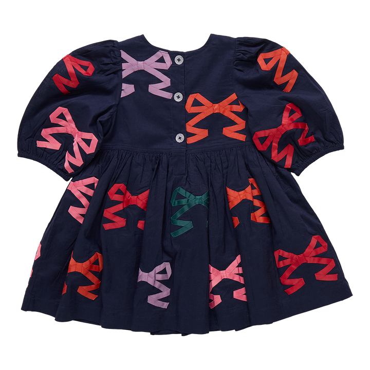 Girls Brooke Dress - Multi Bow Applique