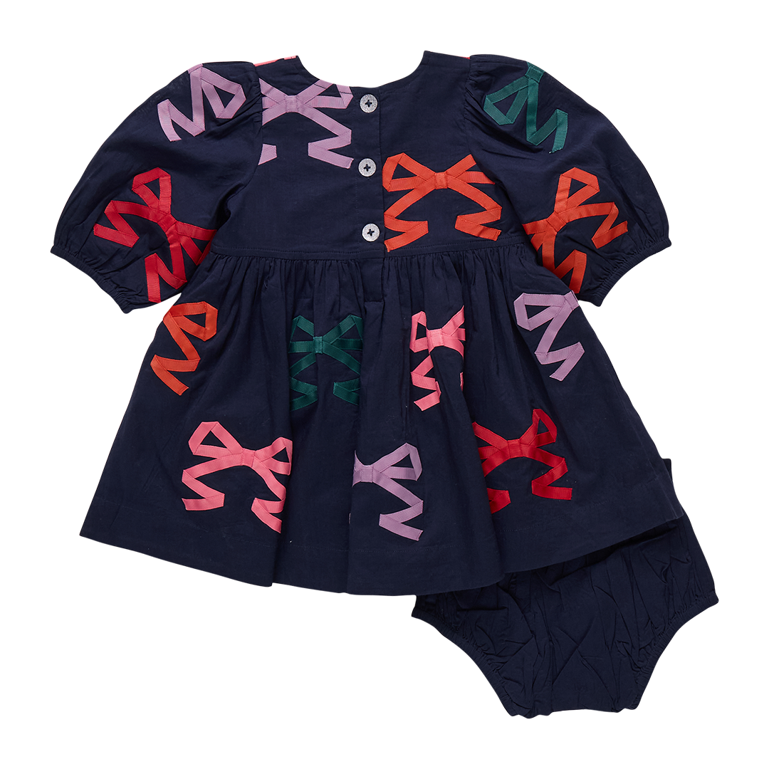 Baby Girls Brooke Dress Set - Multi Bow Applique