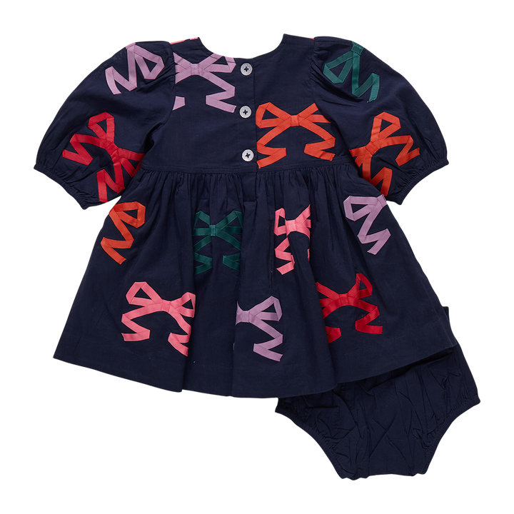Baby Girls Brooke Dress Set - Multi Bow Applique