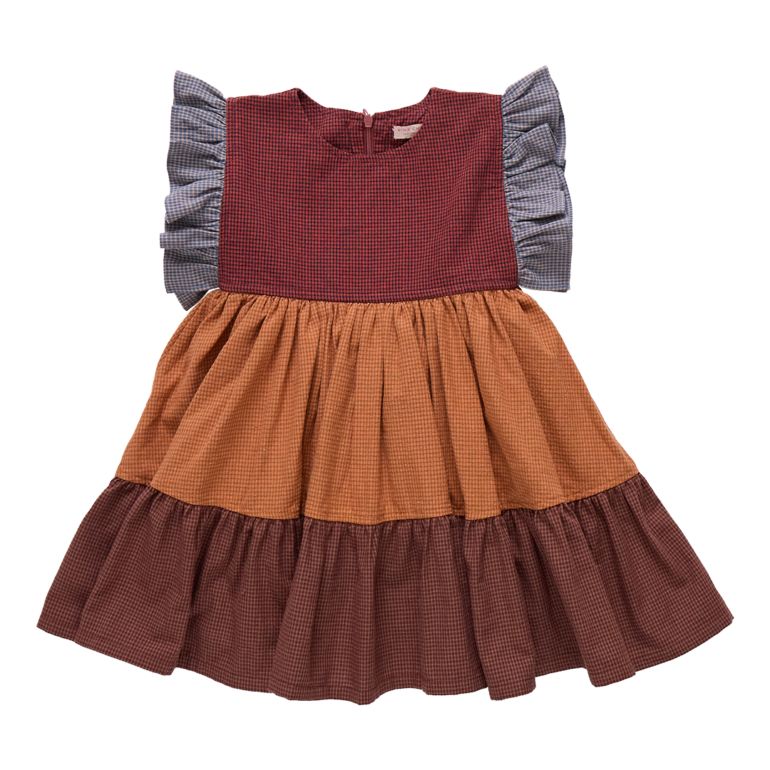 Girls Kit Dress - Mixed Checks