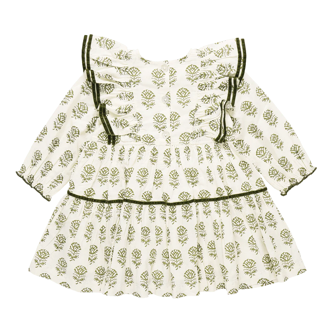 Girls Raphaela Dress - Olive Rose Floral