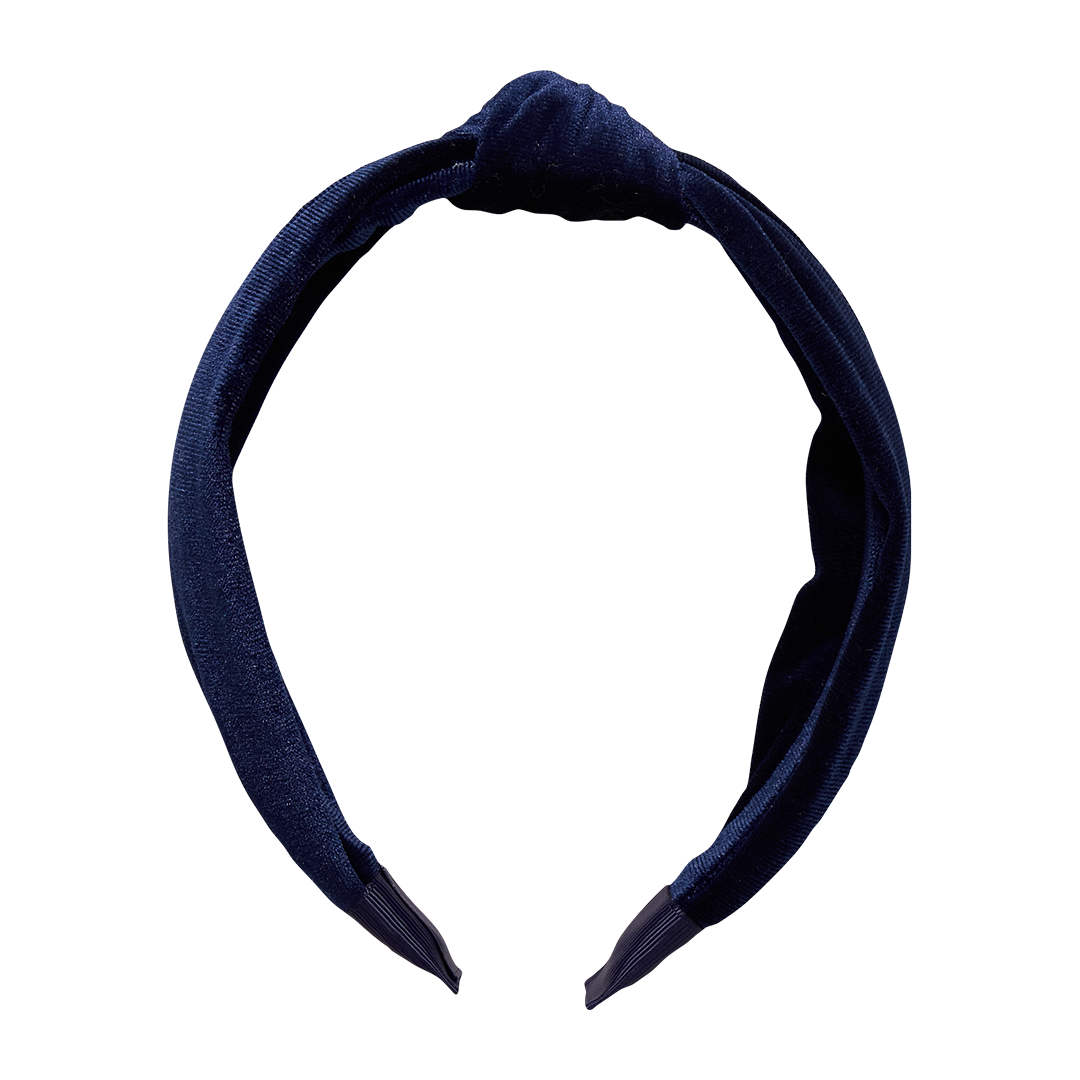 Velour Holly Headband - Navy