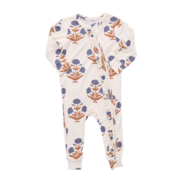 Baby Girls Ruffle Bamboo Romper - Dandelion