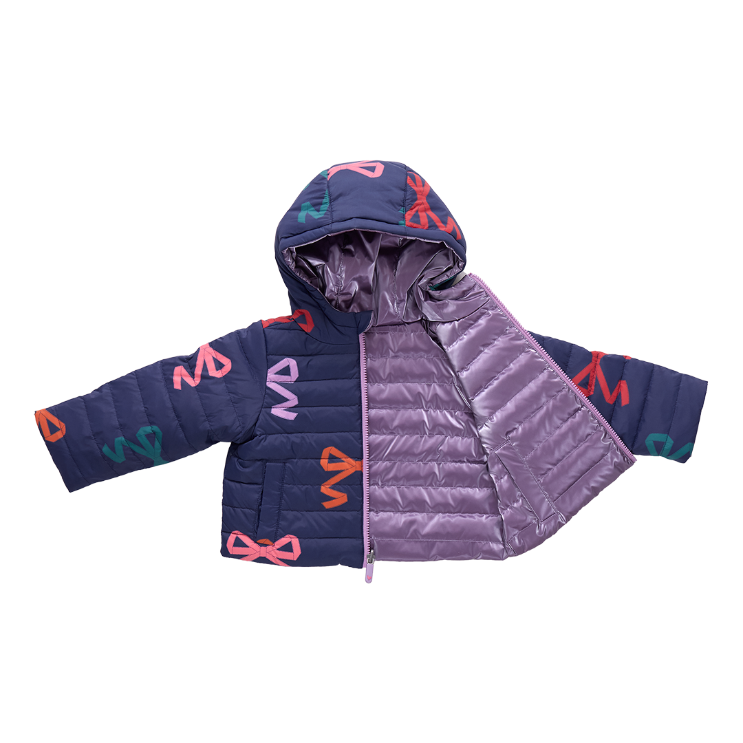Girls Reversible Riley Jacket - Multi Bows