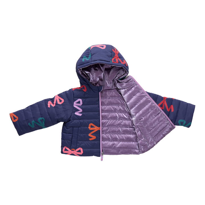 Girls Reversible Riley Jacket - Multi Bows