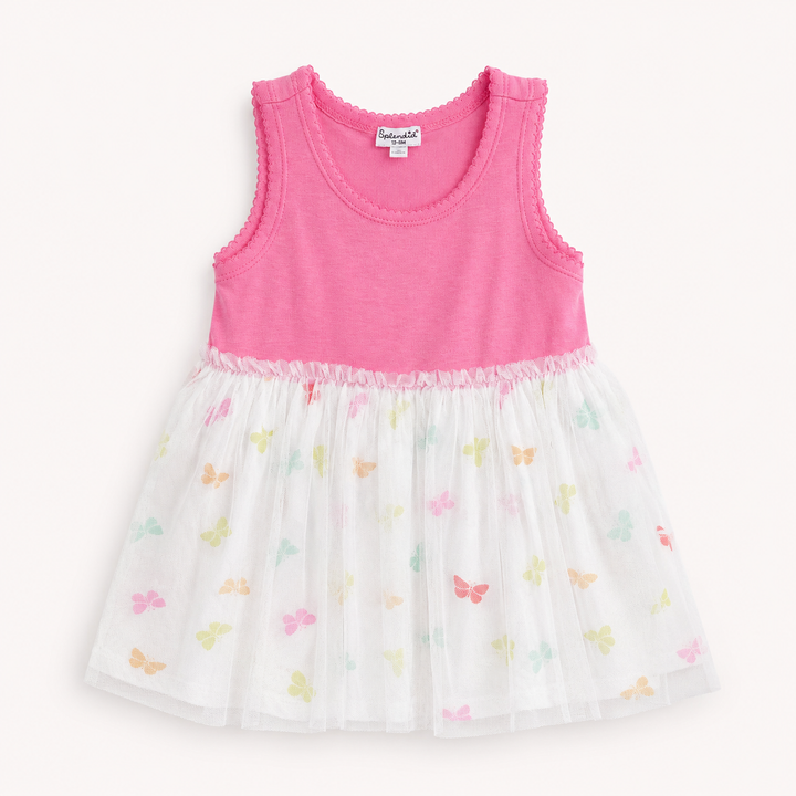 Pink Butterfly Tulle Skirt Dress w/ Bloomers