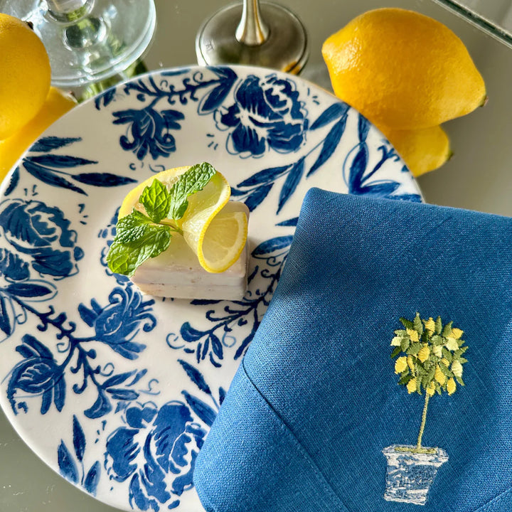 Fiori Salad Plate - Mediterranean Blue