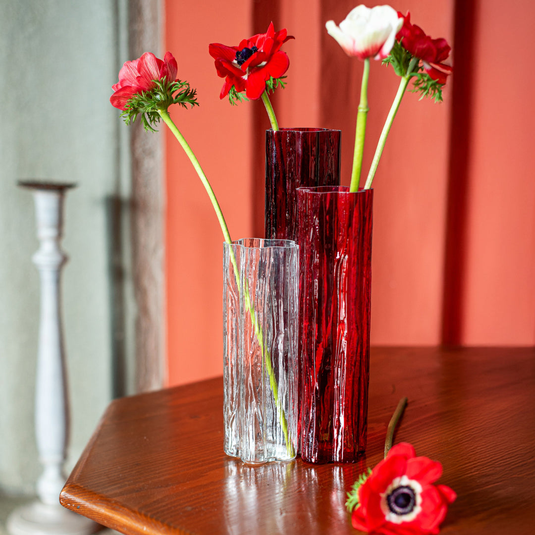 Flora Glass Red Vase