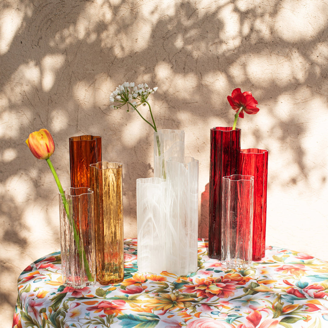 Flora Glass White Vase