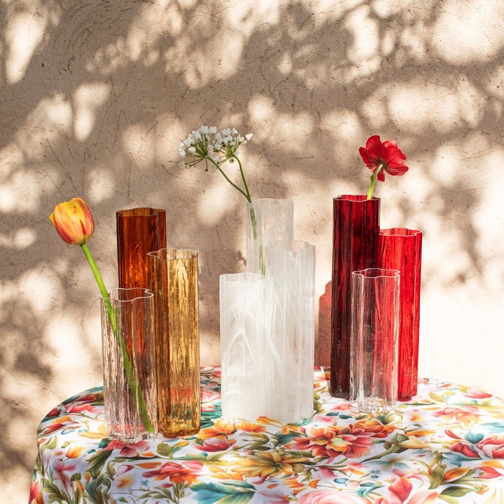 Flora Glass Amber Vase