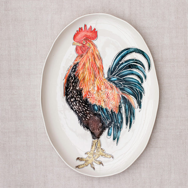 Fattoria Rooster Large Oval Platter
