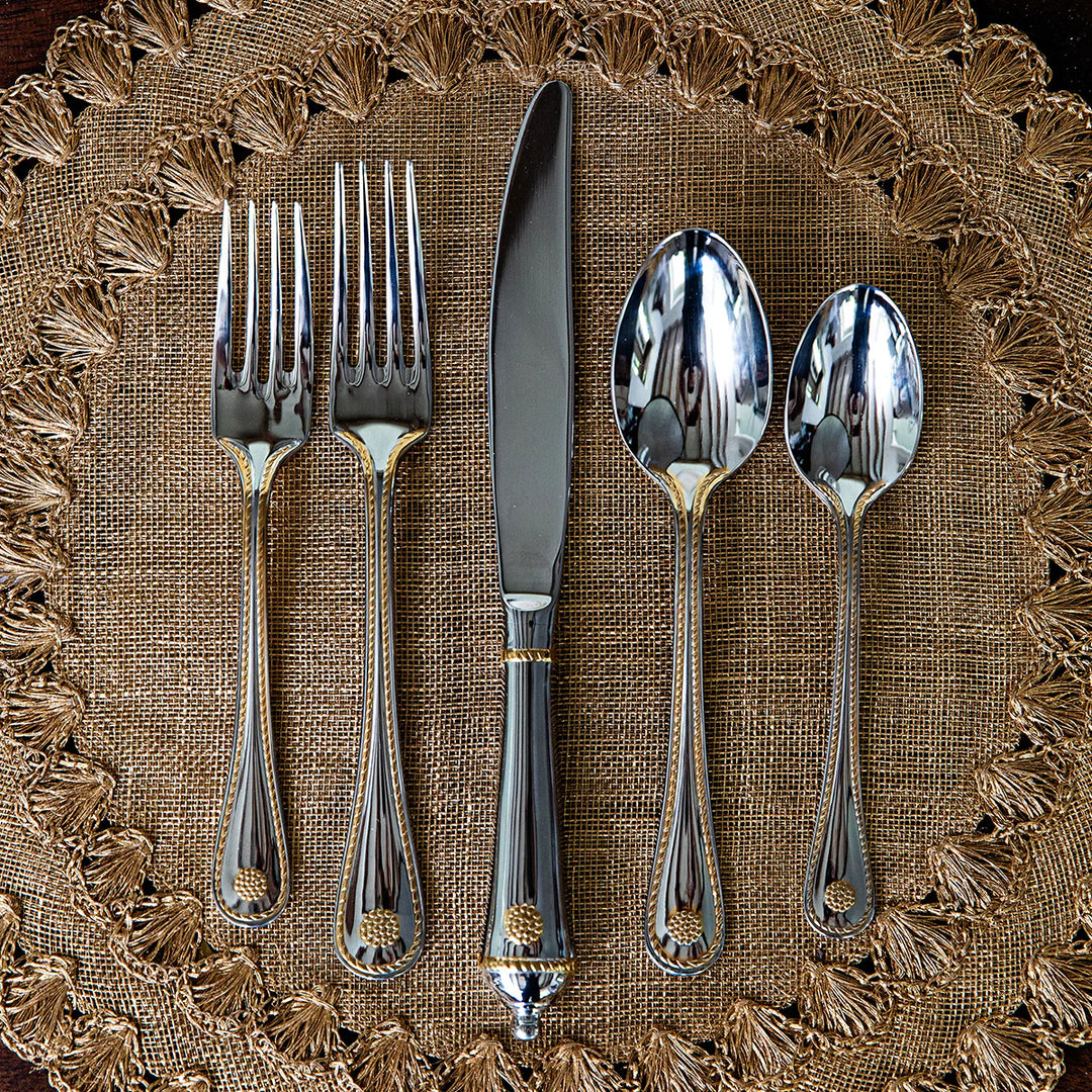 Berry &amp; Thread 5pc Place Setting - Bright Satin with Gold