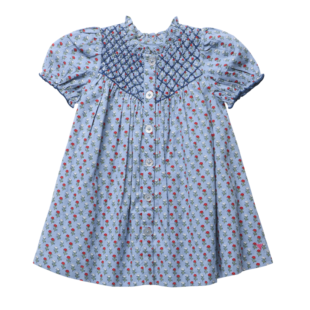 Girls Lucia Dress - Light Blue Carnation