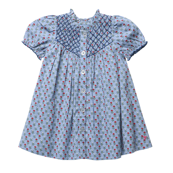 Girls Lucia Dress - Light Blue Carnation