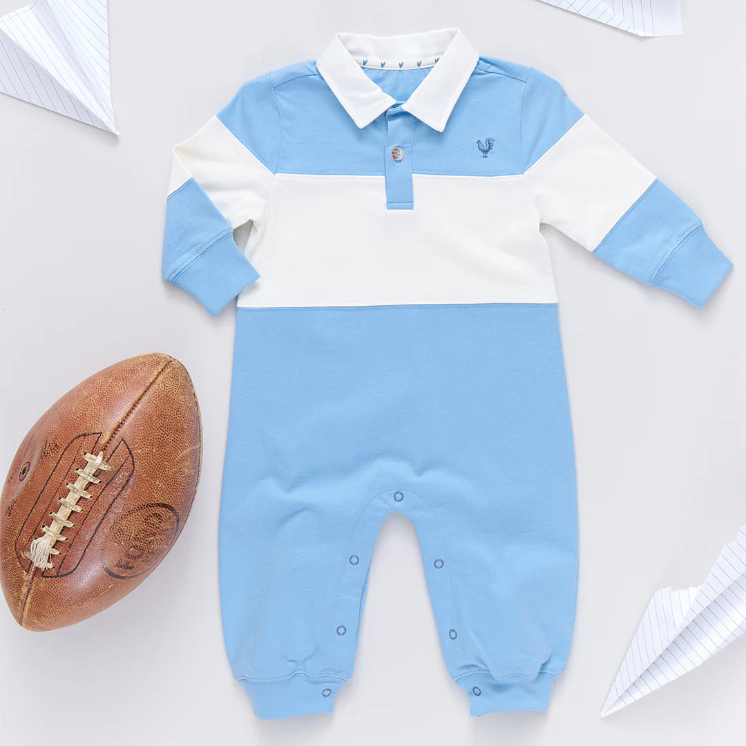 Baby Boys Albert Rugby Jumper - Blue & White