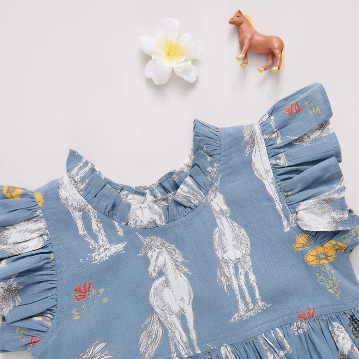 Baby Girls Jennifer Dress Set - Unicorn Field