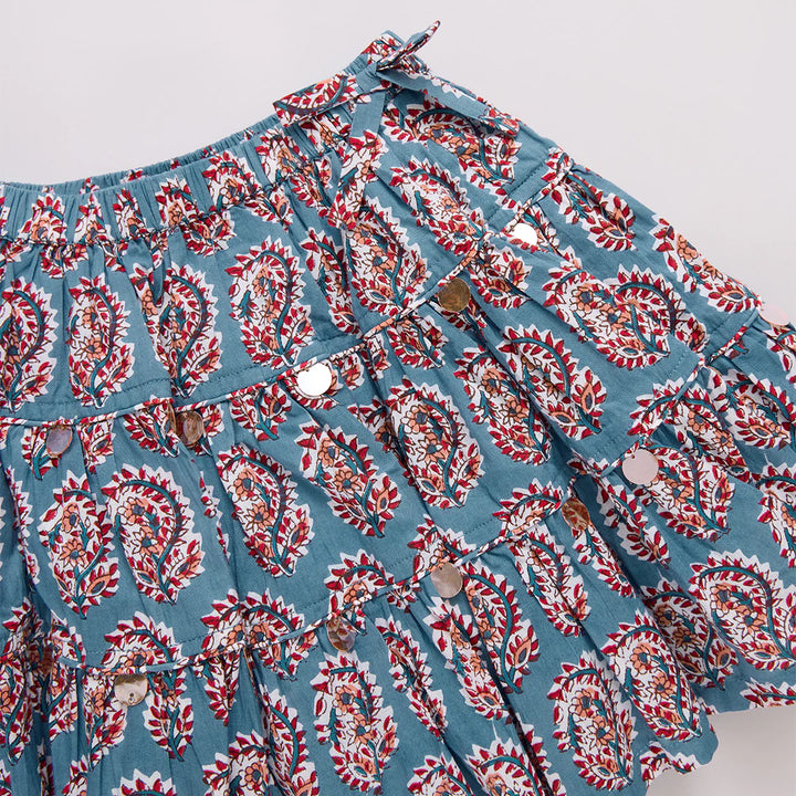 Girls Allie Skirt - Blue Paisley