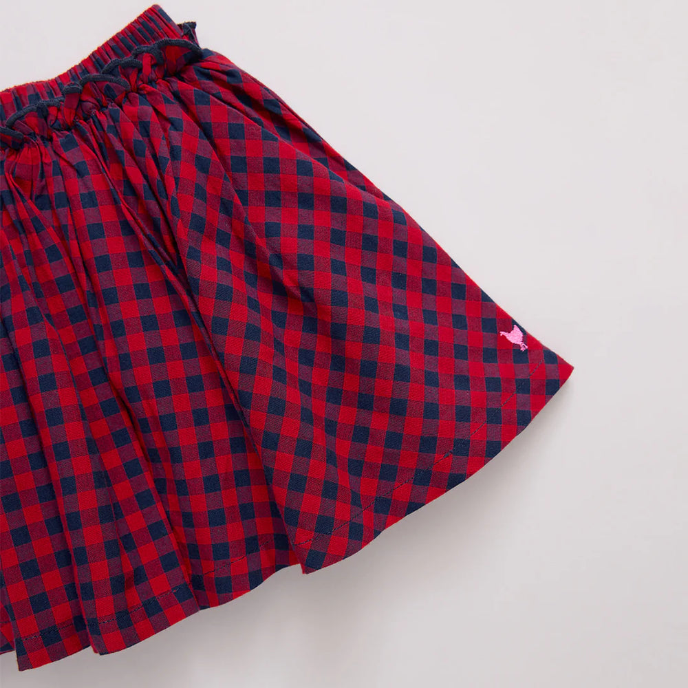 Girls Gianna Skirt - Red Blue Check