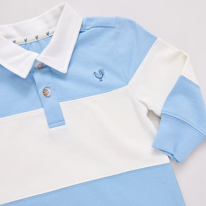 Baby Boys Albert Rugby Jumper - Blue & White