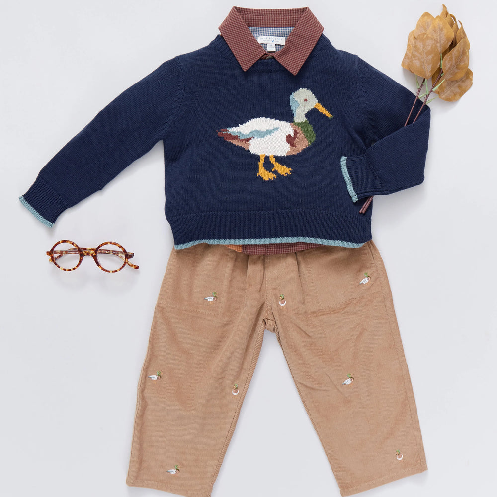 Boys Oliver Sweater - Navy Mallard