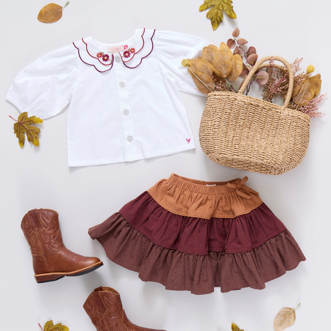 Girls Allie Skirt - Mixed Checks