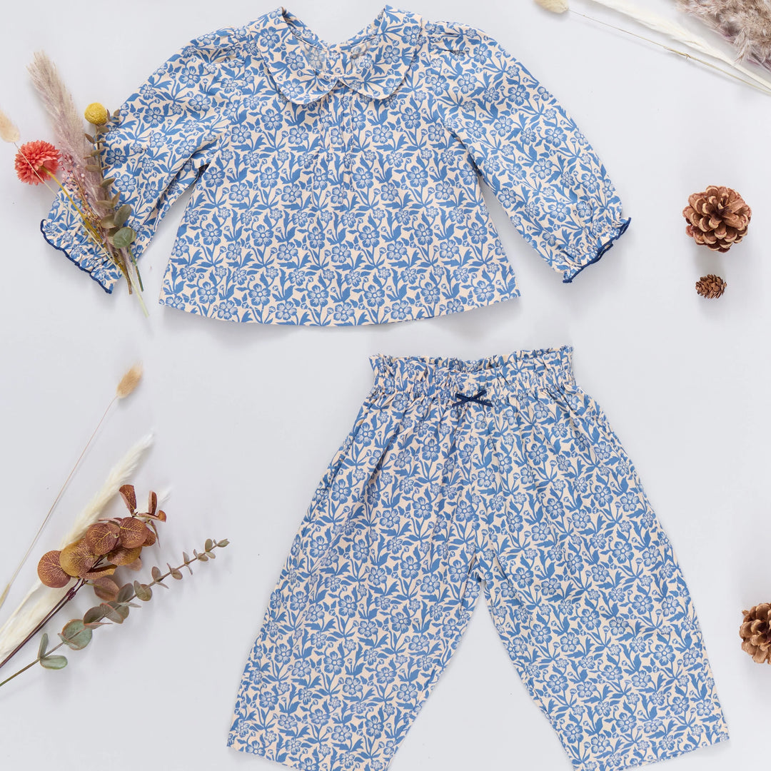 Baby Girls Dawson 2-Piece Set - Blue Climbing Floral