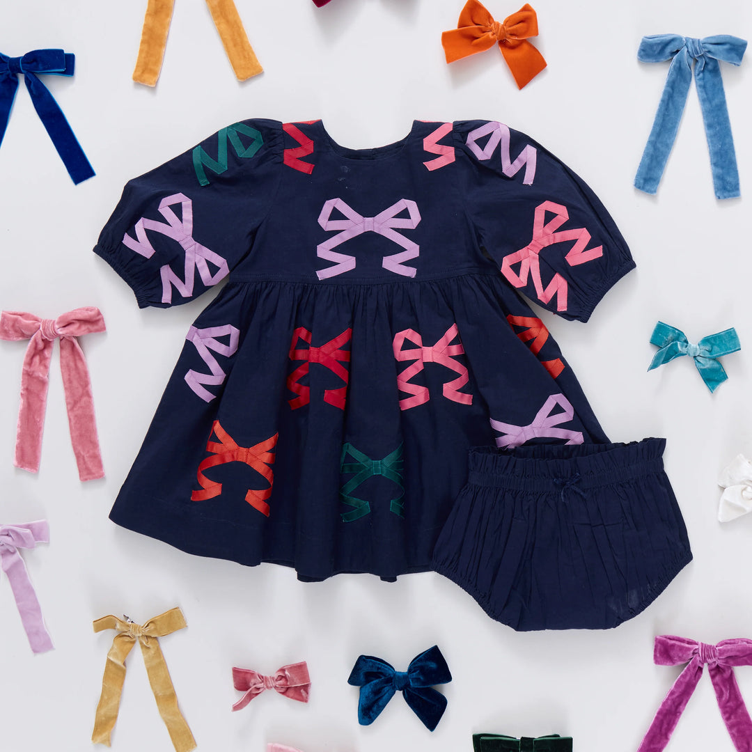 Baby Girls Brooke Dress Set - Multi Bow Applique