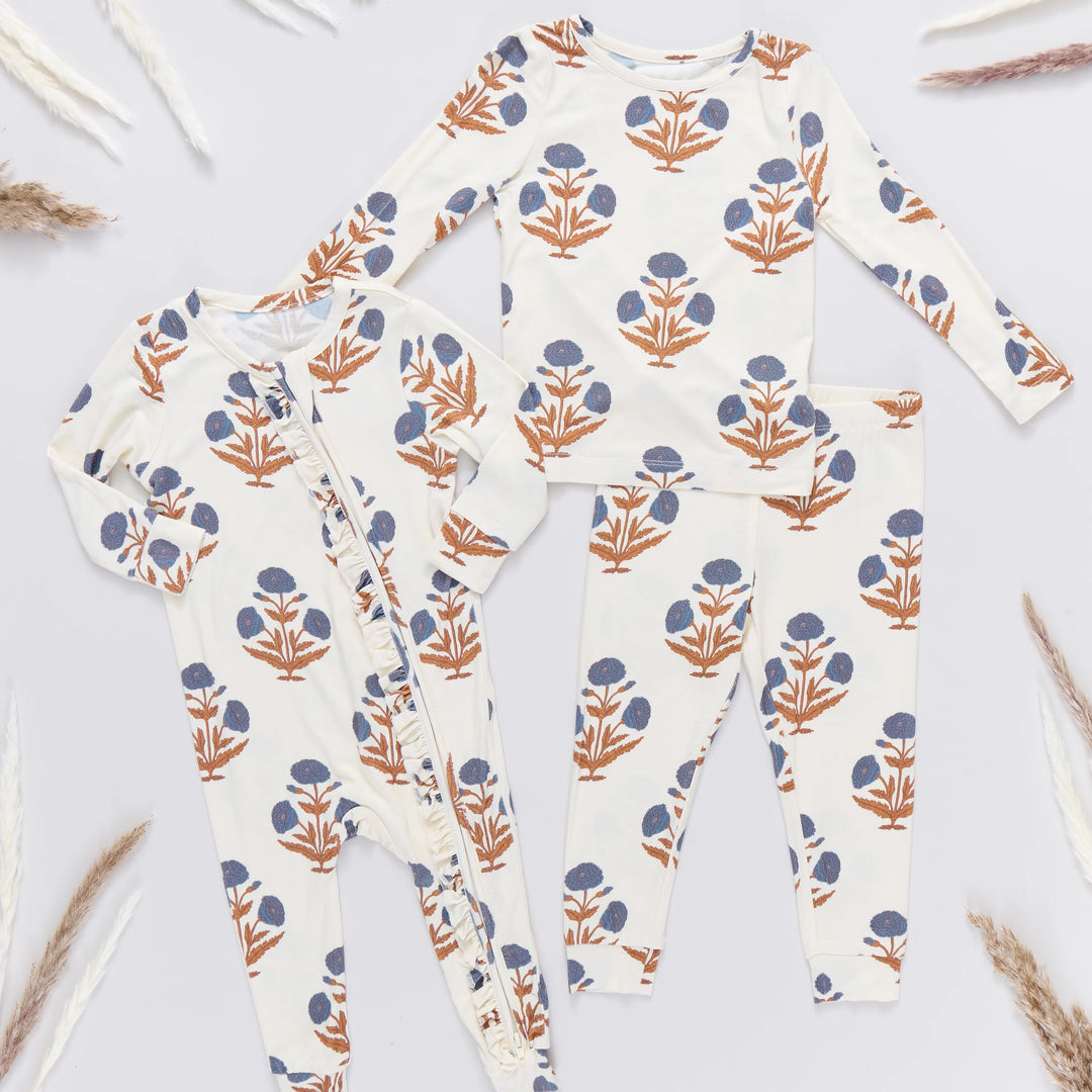 Baby Girls Ruffle Bamboo Romper - Dandelion