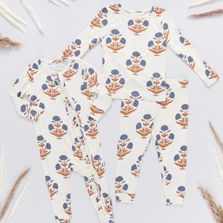 Baby Girls Ruffle Bamboo Romper - Dandelion