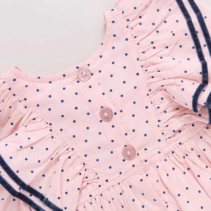 Girls Raphaela Dress - Strawberry Cream Polka Dot