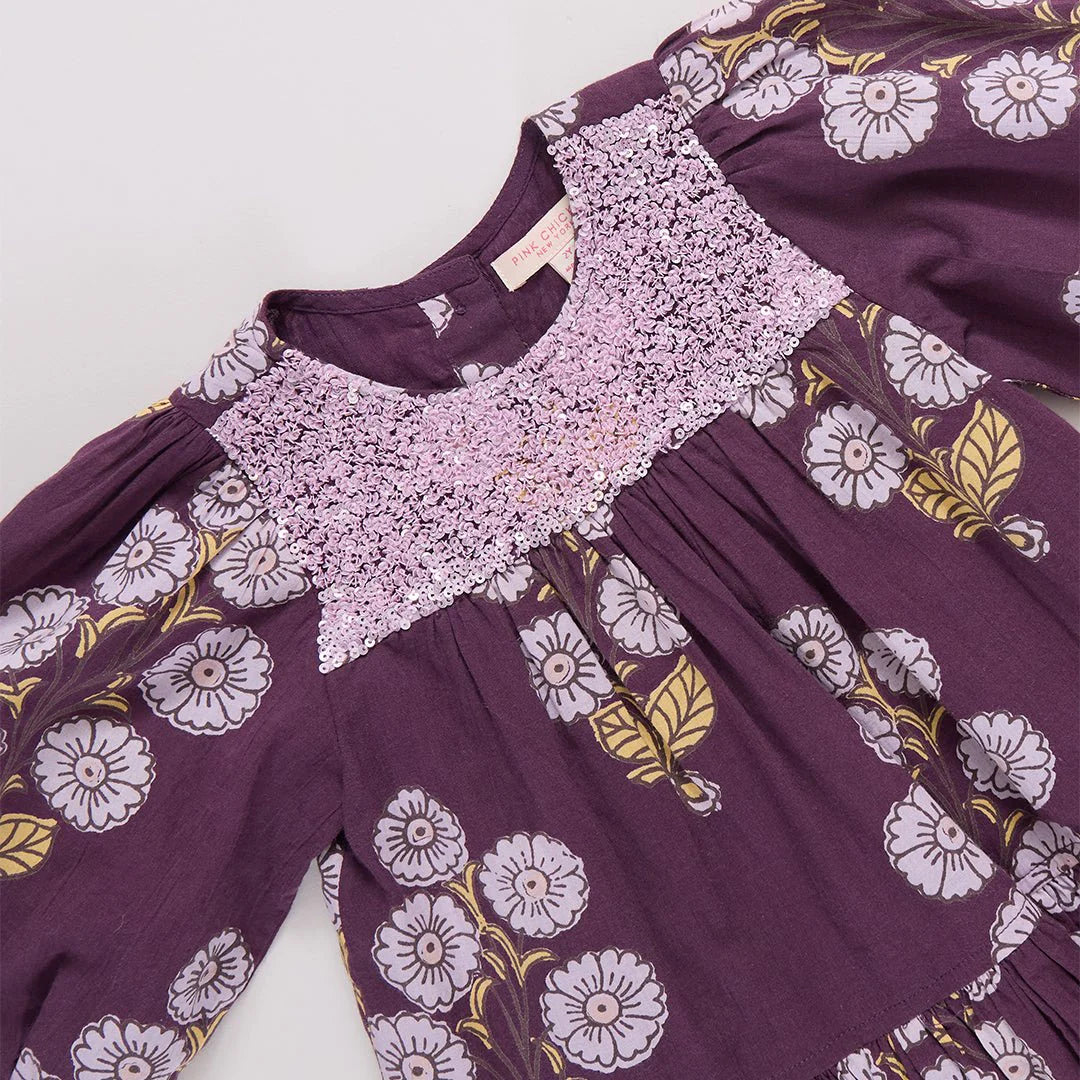 Girls Fiona Dress - Plum Buttercup Floral