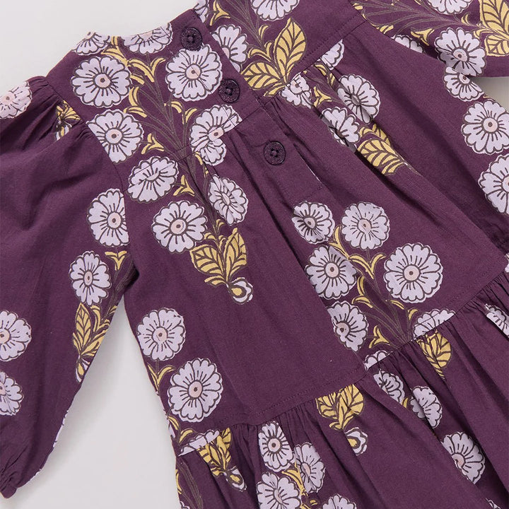 Girls Fiona Dress - Plum Buttercup Floral