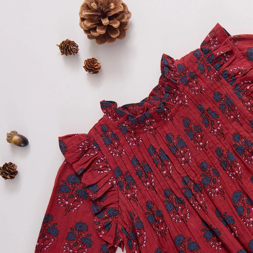 Baby Girls Jaipur Dress Set - Red Autumn Strawflower