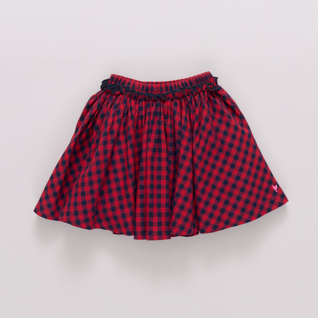 Girls Gianna Skirt - Red Blue Check