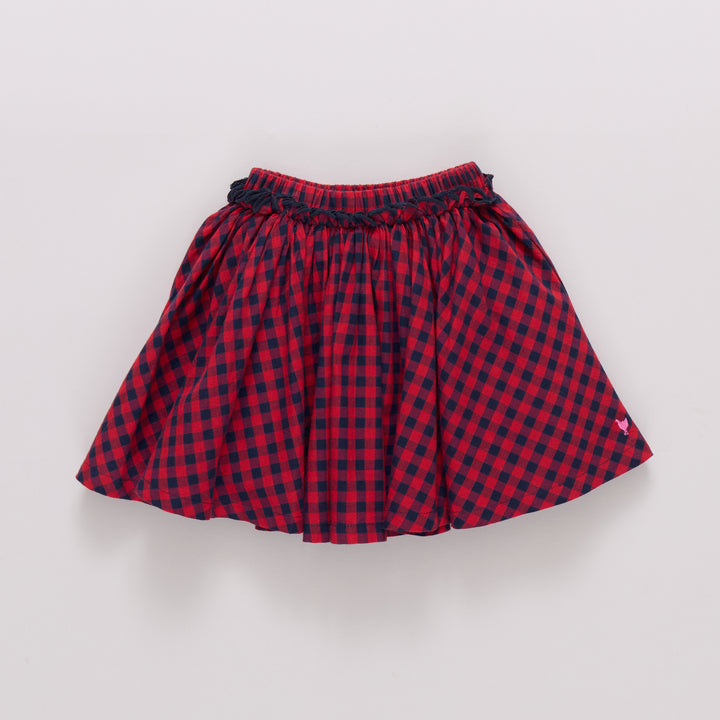Girls Gianna Skirt - Red Blue Check