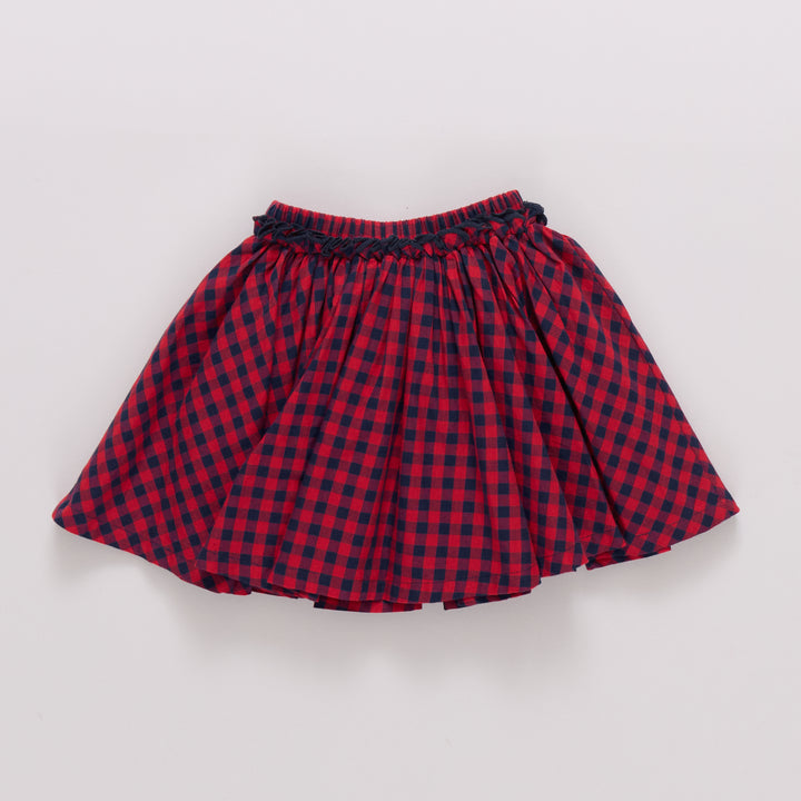 Girls Gianna Skirt - Red Blue Check