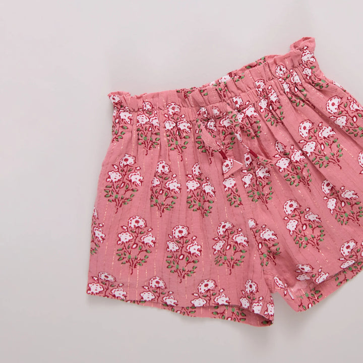 Girls Theodore Short - Pink Strawflower