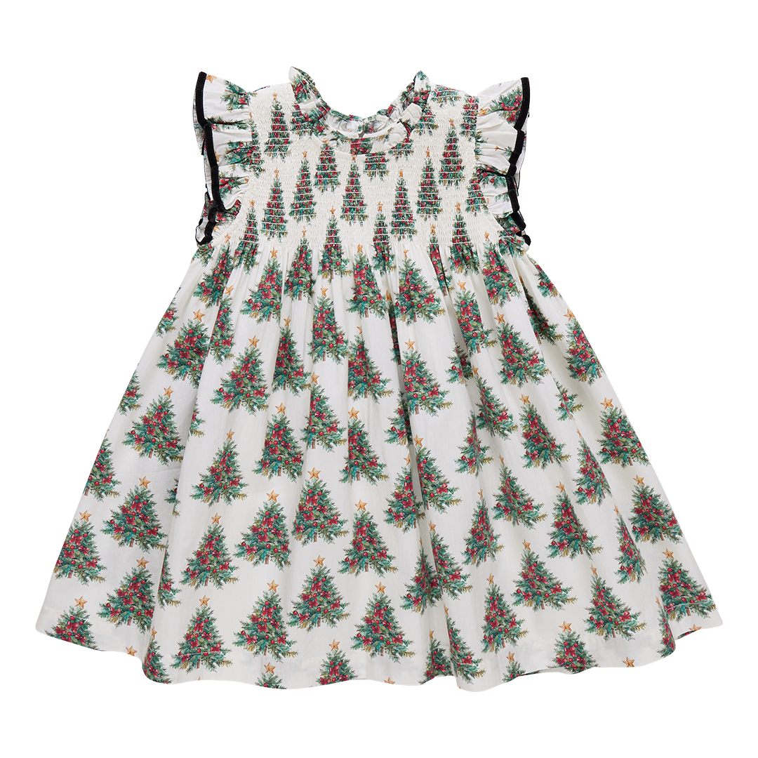 Girls Stevie Dress - Vintage Trees